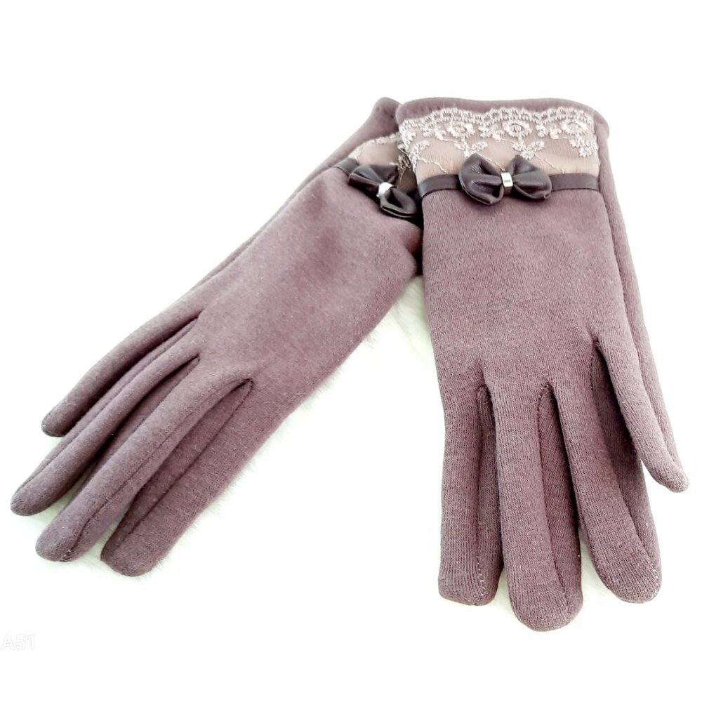Elegant Lace Winter Gloves with Touch Pad for texting pads